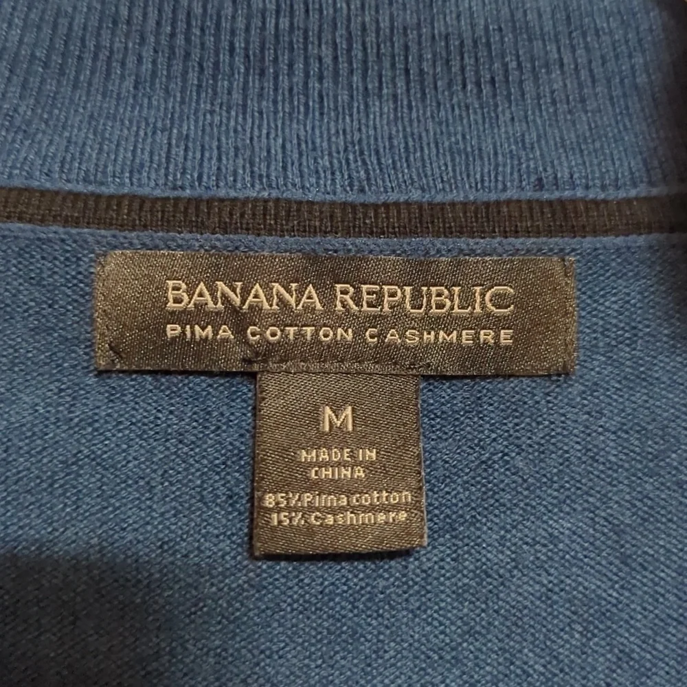 Banana Republic Cotton Cashmere 1/2 Zip Sweater Men's Size M Pre-owned Excellent